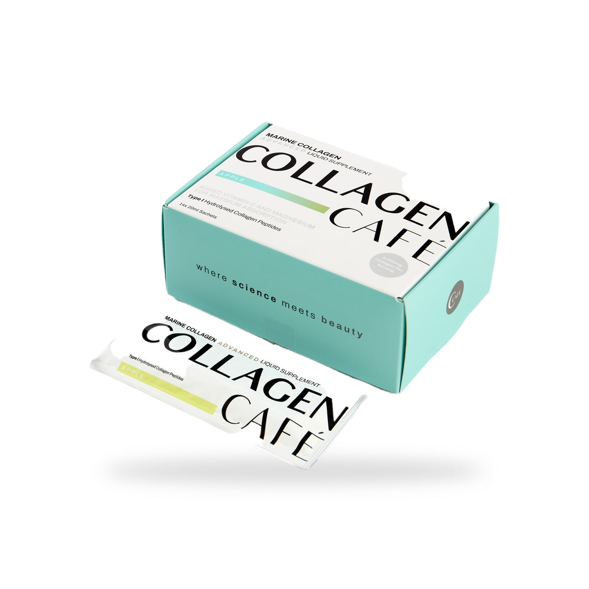 Marine Collagen Liquid box with a single sachet