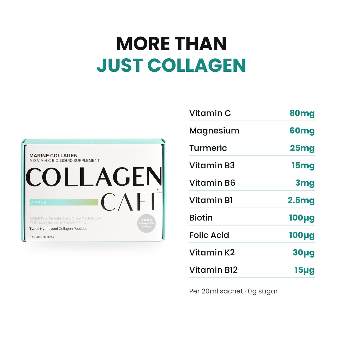More than just collagen: vitamins and nutrients per 20ml sachet