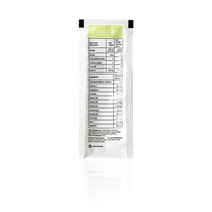 Marine Collagen Liquid sachet back with nutritional information