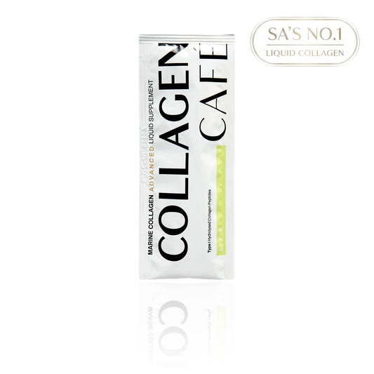 Collagen Café Advanced Marine Collagen Liquid apple sachet, front