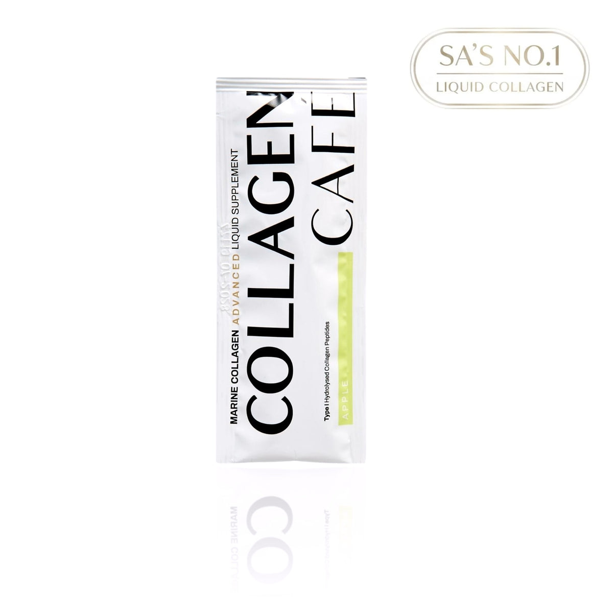 Collagen Café Marine Collagen apple sachet with SA's No.1 badge